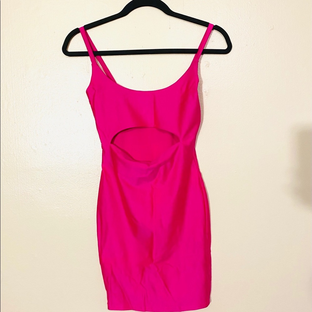 Neon Pink Kim K. Inspired Cutout Mini Dress